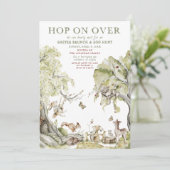 Bearly Wait Hop on Over Pasen Eierenjacht & Brunch Kaart (Staand voorkant)