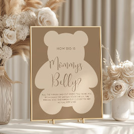 Bearly Wait  How Big Mommys Belly Sign Poster