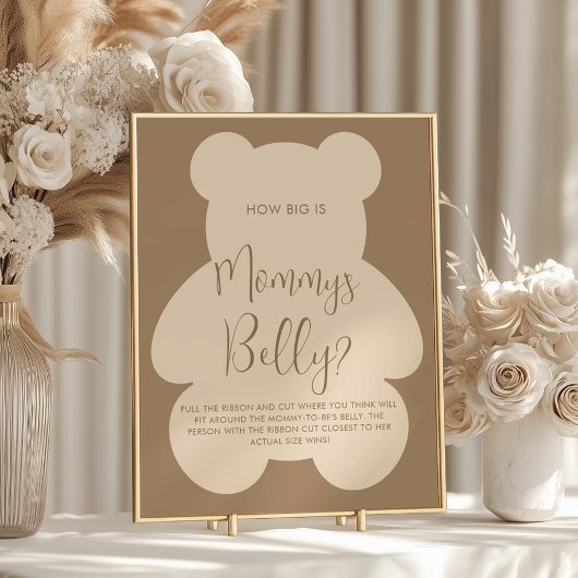 Bearly Wait  How Big Mommys Belly Sign Poster