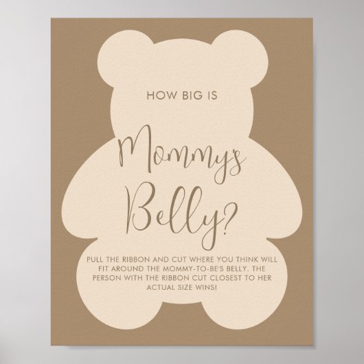 Bearly Wait  How Big Mommys Belly Sign Poster (Voorkant)