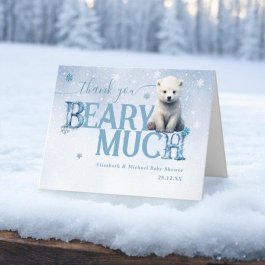 Bearly Wait IJsbeer Winter Modern Bedankkaart