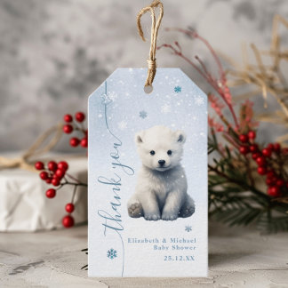 Bearly Wait IJsbeer Winter Modern Cadeaulabel