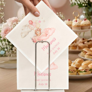 Bearly Wait Meisje Aviator Baby Shower Tafelgerei Servet