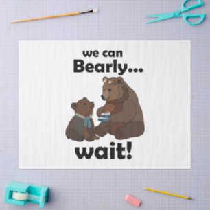Bearly Wait Moeder Beer Welp Baby Shower Tissuepapier