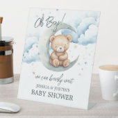 Bearly Wait Moon en Star Baby shower welkomstbord Reclamebord Met Voetstuk (Insitu)
