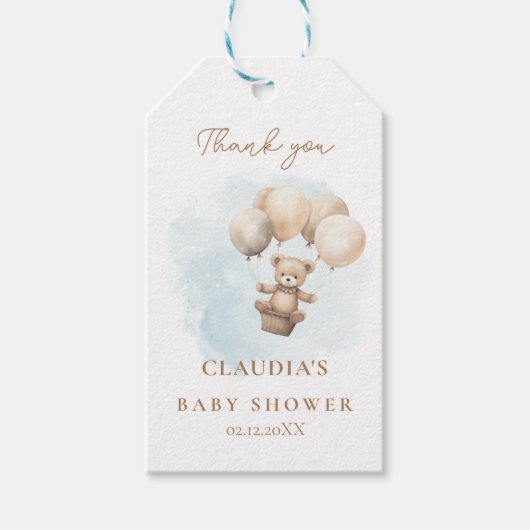 Bearly Wait Neutral Baby Shower Cadeaulabel (Voorkant)