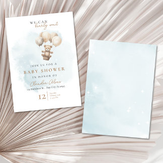 Bearly Wait Neutral Baby Shower Kaart