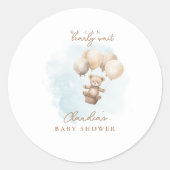 Bearly Wait Neutral Baby Shower Ronde Sticker (Voorkant)