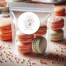 Bearly Wait Neutral Baby Shower Ronde Sticker