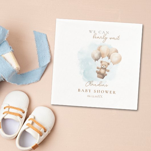 Bearly Wait Neutral Baby Shower Servet