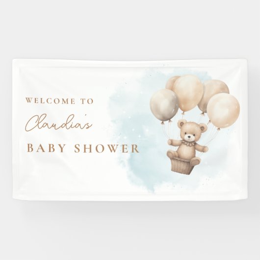 Bearly Wait Neutral Baby Shower Spandoek (Horizontaal)