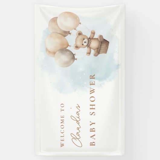 Bearly Wait Neutral Baby Shower Spandoek (Verticaal)