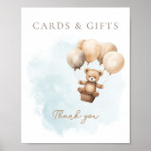 Bearly Wait Neutral Baby Shower Tabletop Sign Poster (Voorkant)