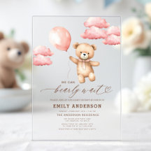 Bearly Wait Neutral Beige & Pink Girl Baby shower