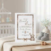 Bearly Wait Neutral Teddy Baby Shower Invitation Kaart