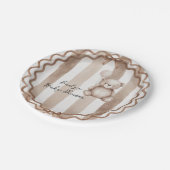 Bearly Wait Neutral Teddy Baby Shower Papieren Bordje (Gekanteld)