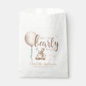Bearly Wait Neutral Teddy Bear Baby shower Favorie Bedankzakje (Voorkant)