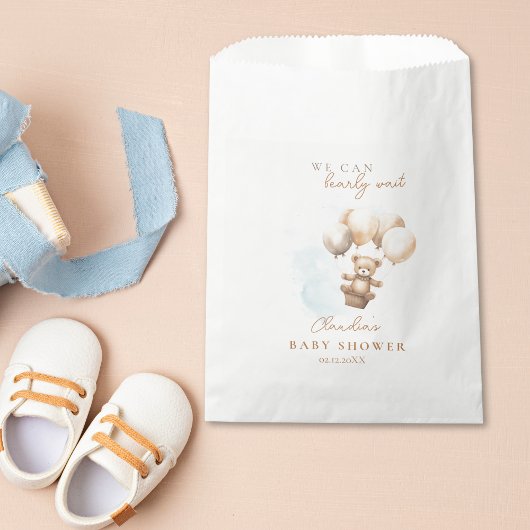 Bearly Wait Neutrale Baby Shower Bedankzakje