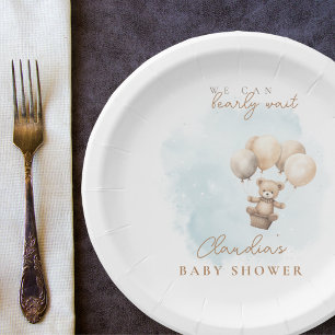 Bearly Wait Neutrale Baby Shower Papieren Bordje
