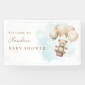 Bearly Wait Neutrale Baby Shower Spandoek (Horizontaal)