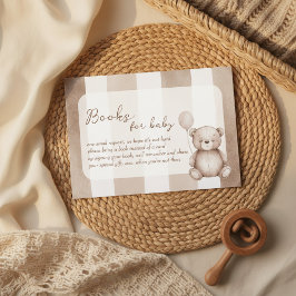 Bearly Wait Neutrale Teddy Baby Shower Informatiekaartje