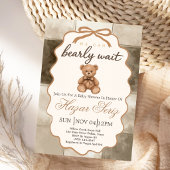 Bearly Wait Neutrale Teddybeer Babyborrel Kaart