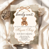 Bearly Wait Neutrale Teddybeer Babyborrel Kaart