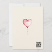 Bearly Wait Pink Balloon Baby Shower QR Code  Kaart (Achterkant)