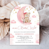 Bearly Wait Pink Teddy Bear Arch Baby shower Kaart