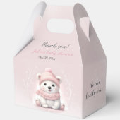 Bearly Wait Polar Beer Roze Baby shower Groot Bedankdoosjes (Achterkant)