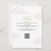 Bearly Wait Roze Meisje All-in-One Baby Shower Kaart (Achterkant)