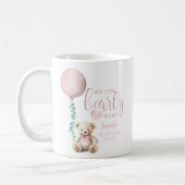 Bearly Wait Roze Teddybeer Baby shower Koffie Mok (Links)