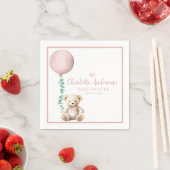 Bearly Wait Roze Teddybeer Baby Shower Servetten (Insitu)