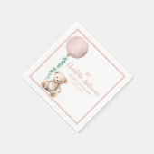 Bearly Wait Roze Teddybeer Baby Shower Servetten (Hoek)
