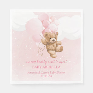 Bearly Wait Roze Teddybeer Servetten