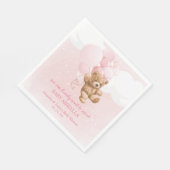 Bearly Wait Roze Teddybeer Servetten (Hoek)