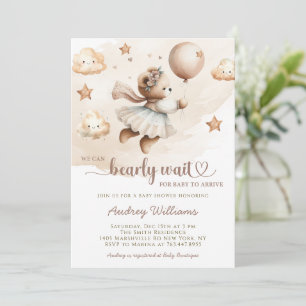 Bearly Wait Schattige Girl Baby shower Kaart