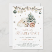 Bearly Wait Schattige Polar Beer Winter Baby showe Kaart (Voorkant)