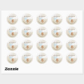 Bearly Wait Stofblauwe Teddydbeer Ronde Sticker (Vel)