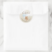 Bearly Wait Stofblauwe Teddydbeer Ronde Sticker (Tas)