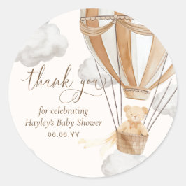 Bearly Wait Tan Teddy Bear Dank je wel Baby shower Ronde Sticker