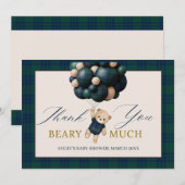 Bearly Wait Teddy Balloon Baby Shower books Bedankkaart (Voorkant / Achterkant)