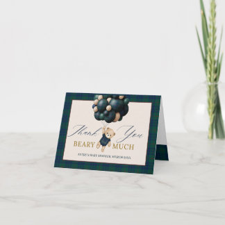 Bearly Wait Teddy Balloon Baby Shower books Bedankkaart