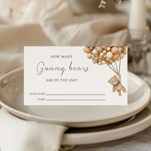 Bearly Wait Teddy Balloon Guess spel Informatiekaartje