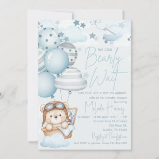 Bearly Wait Teddy Bear Baby Shower Kaart