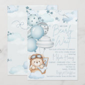 Bearly Wait Teddy Bear Baby Shower Kaart (Voorkant / Achterkant)