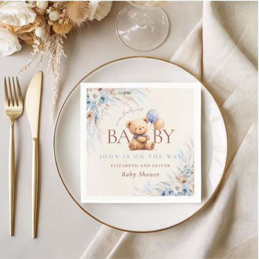 Bearly Wait Teddy Bear Baby Shower Table Design Servet