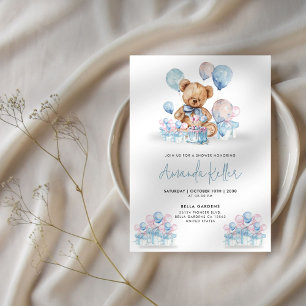Bearly Wait Teddy Bear Baby shower Uitnodiging