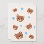 Bearly Wait Teddy Bear Brown Blue Boy Baby shower Kaart (Achterkant)