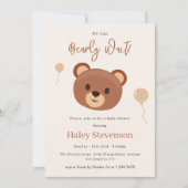 Bearly Wait Teddy Bear Bruin Neutraal Baby shower Kaart (Voorkant)